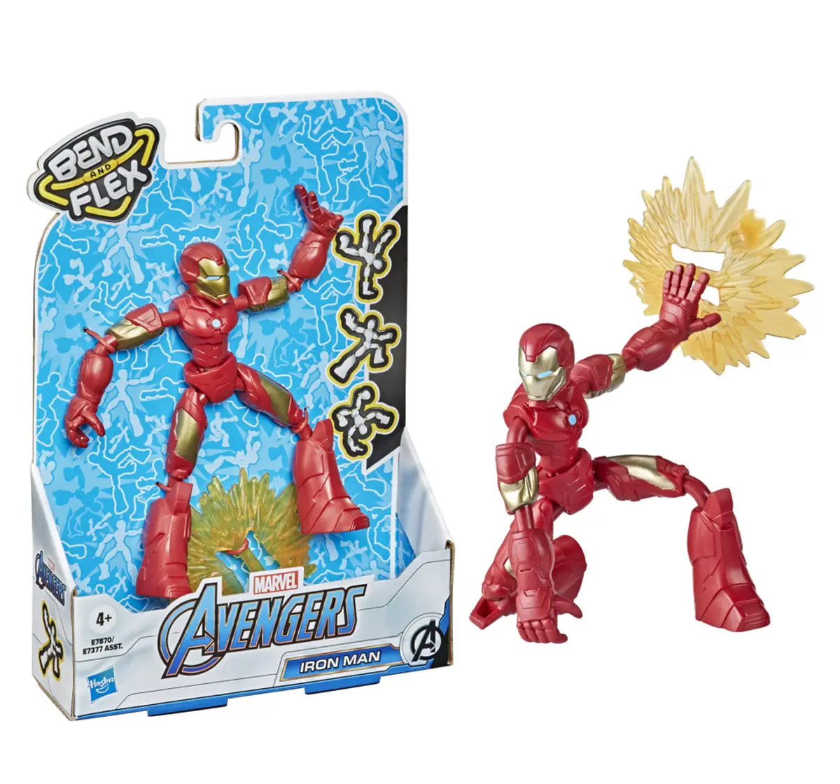 Hasbro Marvel Avengers Bend And Flex Action Figure Toy 6-Inch Flexible Iron Man Figure Muticolour, 4Y+