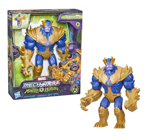 Hasbro Avengers Mech Strike Monster Hunters Monster Punch Thanos Toy 9-Inch-Scale Deluxe Action Figure Multicolour, 4Y+