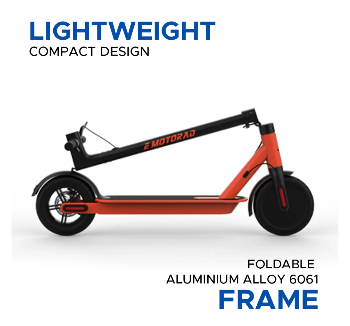 Emotorad Lil E Electric Kick Scooter Foldable Aluminium Alloy Frame, 7.8Ah Battery, 250W Front Hub Motor, Easy Acceleration With Upto 25 Km Range, Red, 12Y+