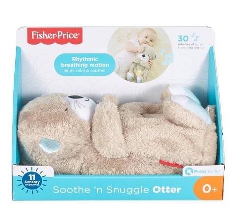 Fisher-Price Soothe 'N Snuggle Otter, Portable Plush Baby Toy With Music, Sounds, Lights And Breathing Motion, 0Y+