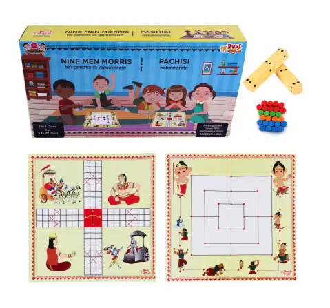 Desi Toys Mahabharat Pachisi/Chaupar Game, Indian Ludo Game, Indian Mythology Logic & Strategy Board Game, 14Y+