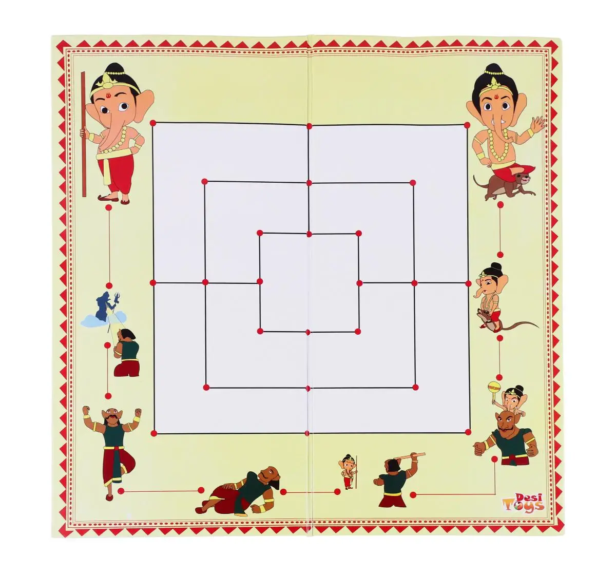 Desi Toys Mahabharat Pachisi/Chaupar Game, Indian Ludo Game, Indian Mythology Logic & Strategy Board Game, 14Y+