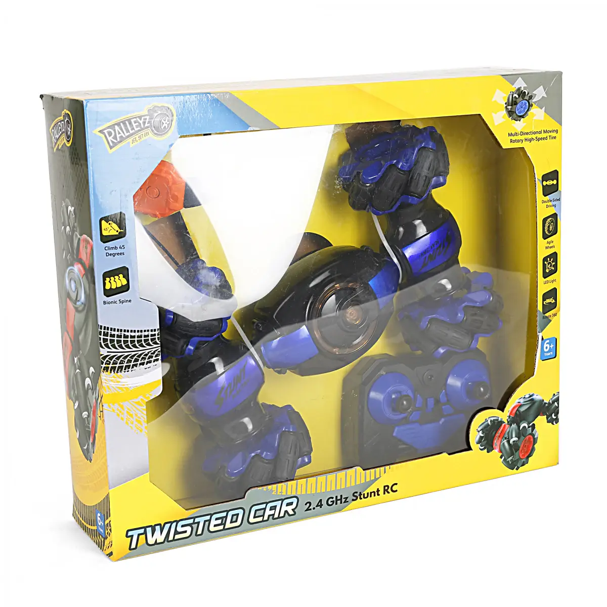 Ralleyz Twisted Remote Control Stunt Car, 6Y+, Multicolour