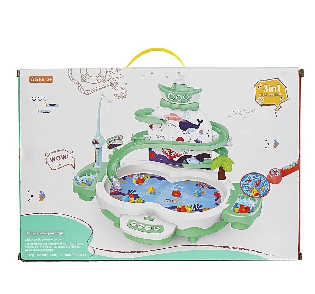 Fishing Hero Multifunctional Fishing Toys, 3in1 Fishing & Slide, 3Y+, Orange