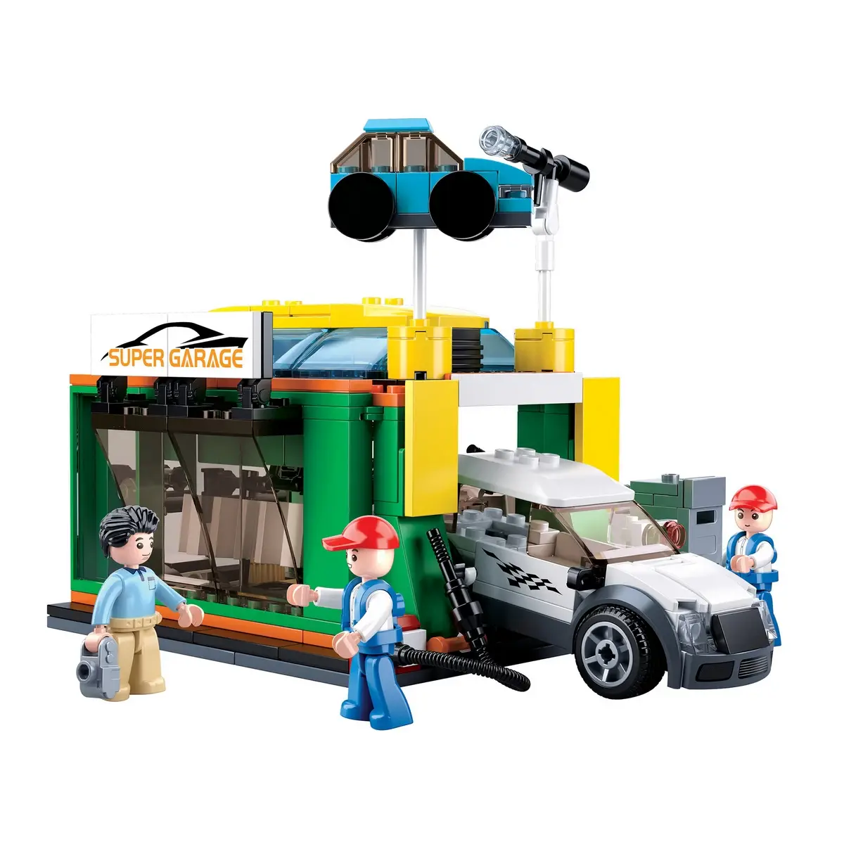 Playzu Building Block Toy Car Wash Multicolour, 6Y+