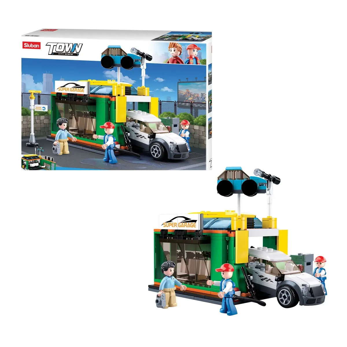 Playzu Building Block Toy Car Wash Multicolour, 6Y+