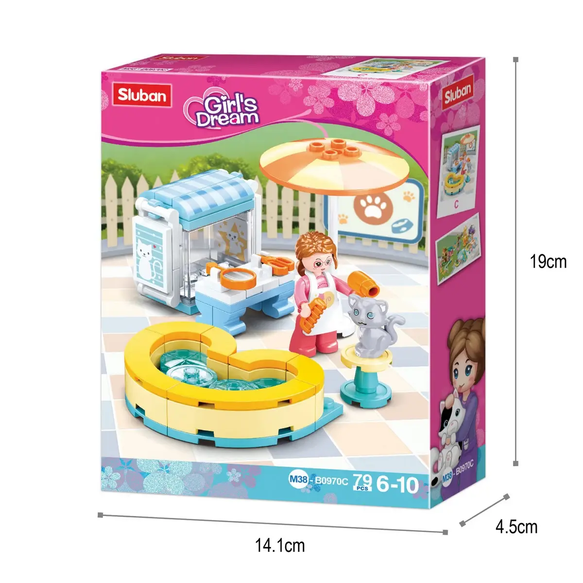 Playzu Building Block Toy Cat Spa Multicolour, 6Y+