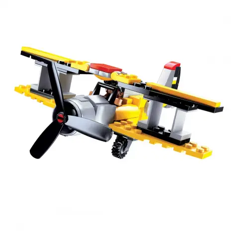 Playzu Building Block Toy Aviation III Plane Yellow & Black, 6Y+