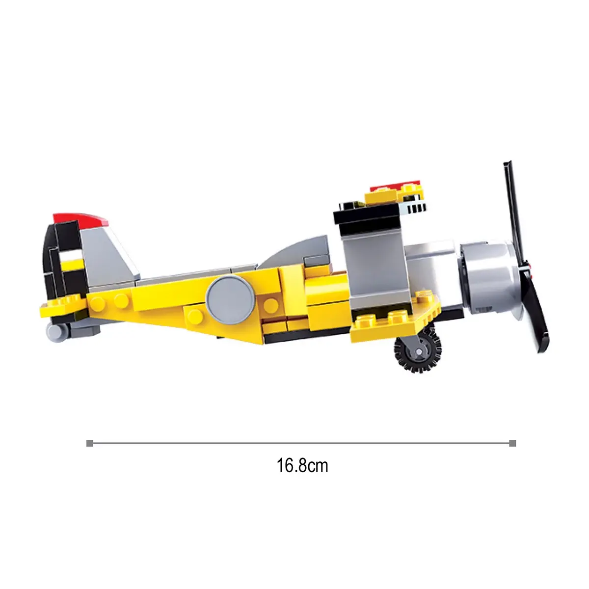 Playzu Building Block Toy Aviation III Plane Yellow & Black, 6Y+