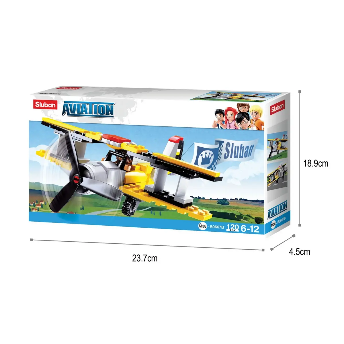 Playzu Building Block Toy Aviation III Plane Yellow & Black, 6Y+