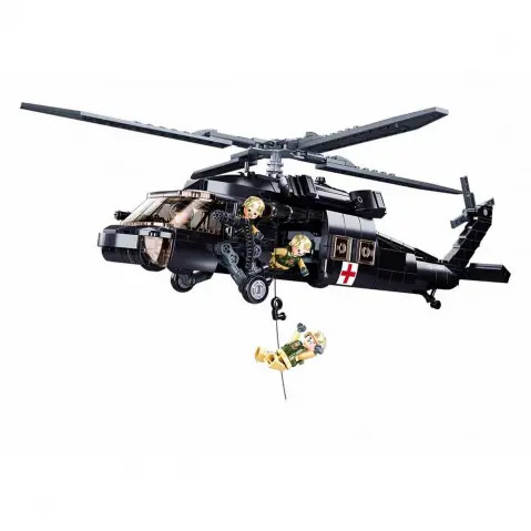 Playzu Building Block Toy Uh-60 Black Hawk Black, 6Y+