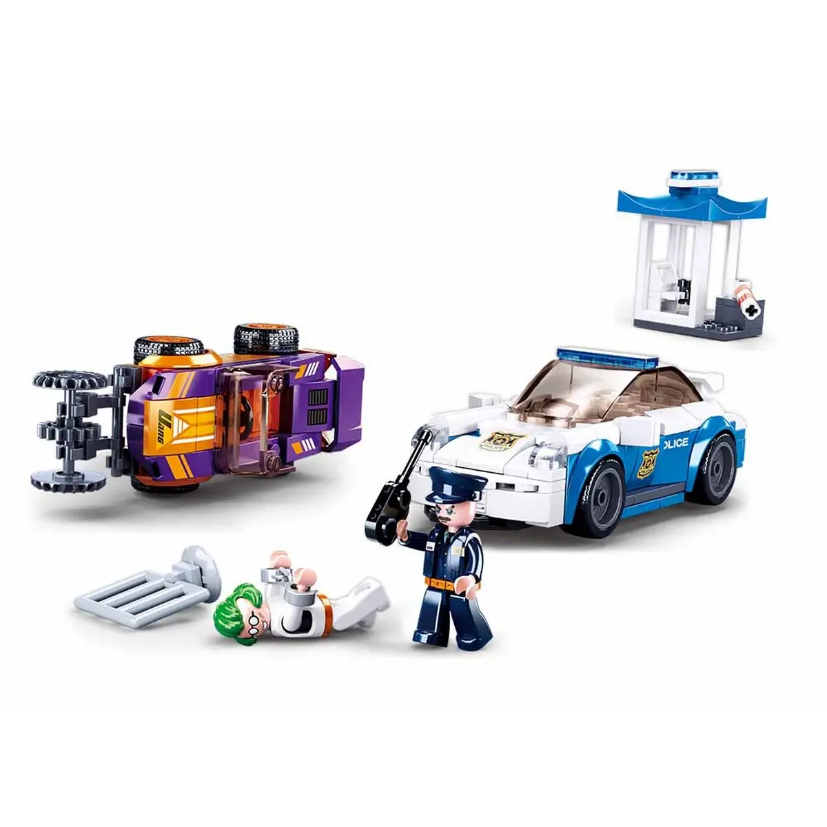 Playzu Building Block Toy Police Manhunt On Highway Multicolour, 6Y+