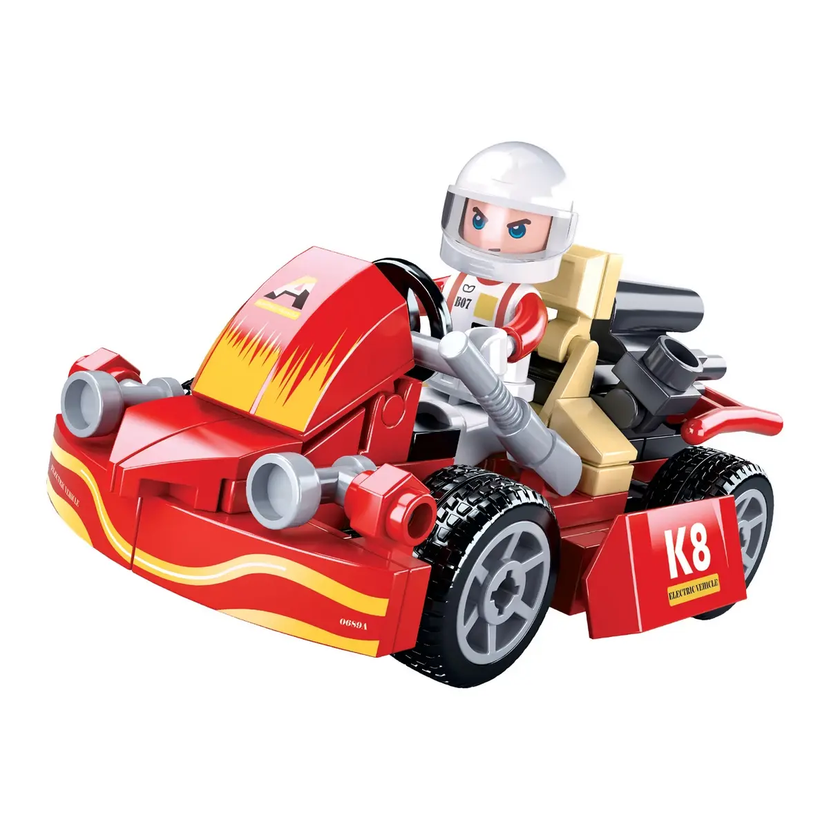 Playzu Building Block Toy Karting Red, 6Y+