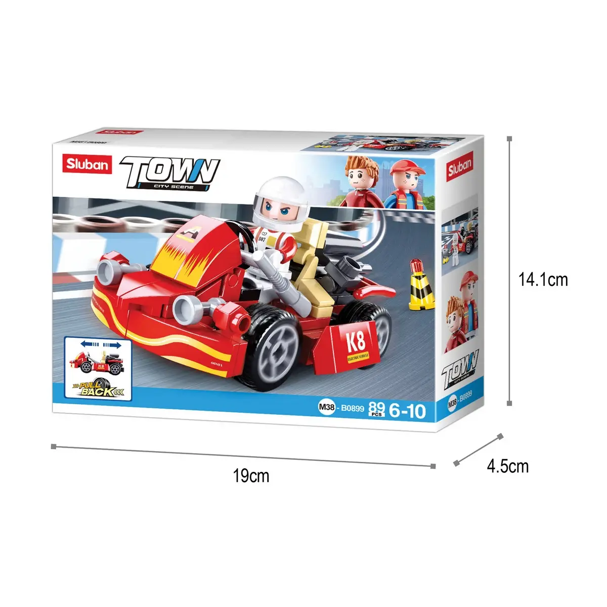 Playzu Building Block Toy Karting Red, 6Y+