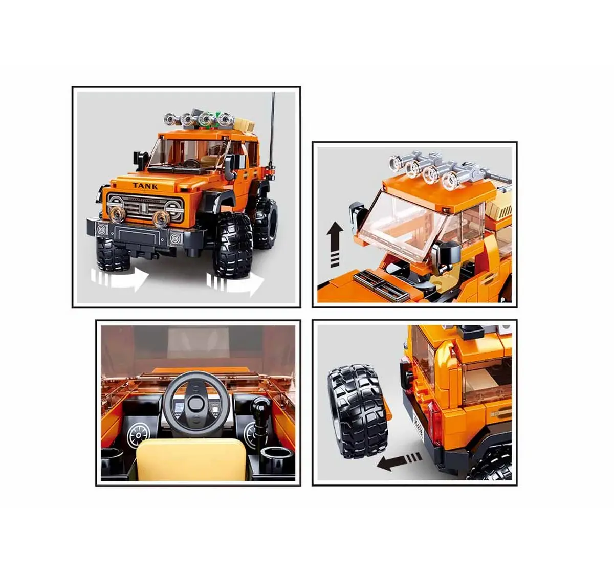 Playzu Building Block Toy Suv 300 Orange 6 Years+