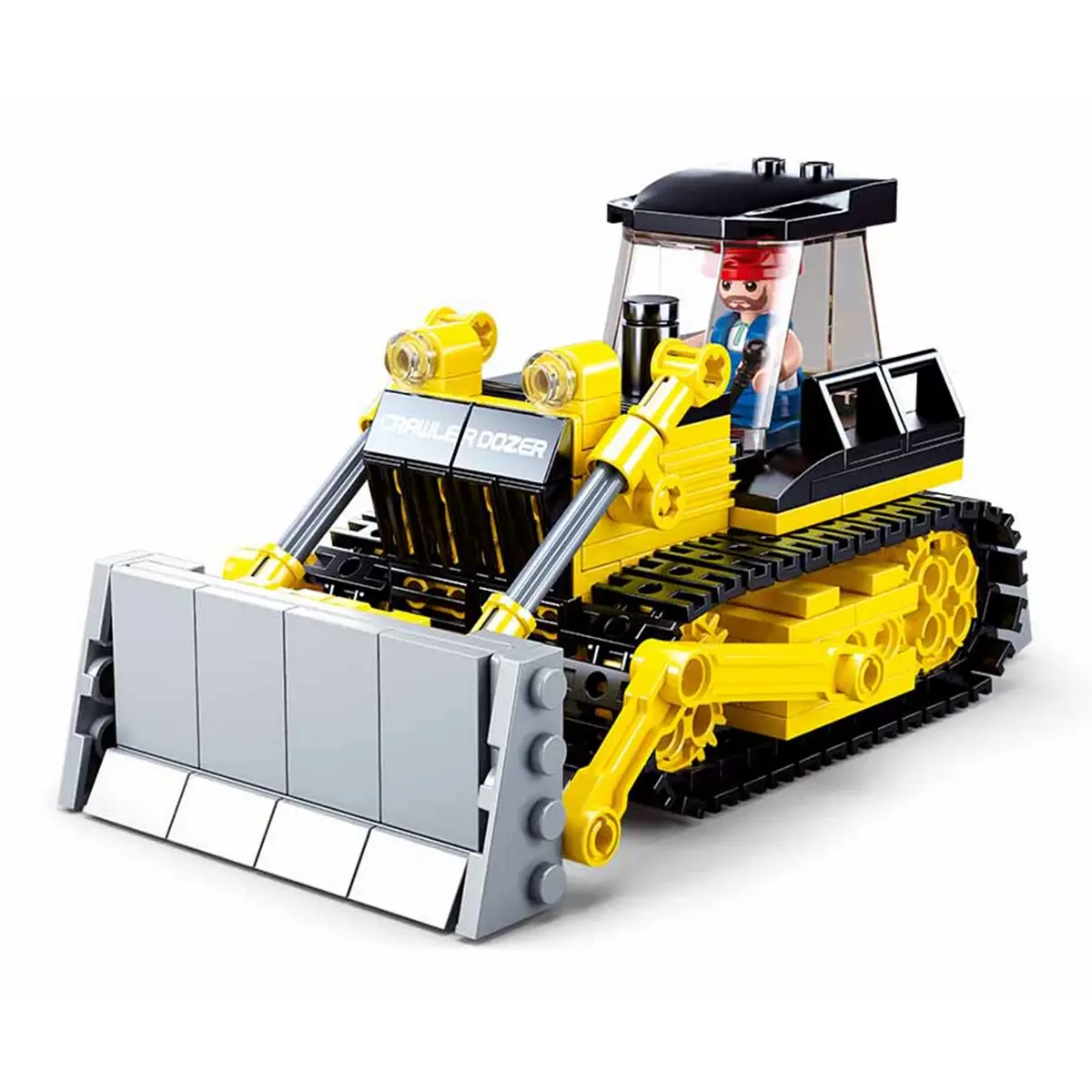 Playzu Building Block Toy Bulldozer Yellow & Black, 6Y+