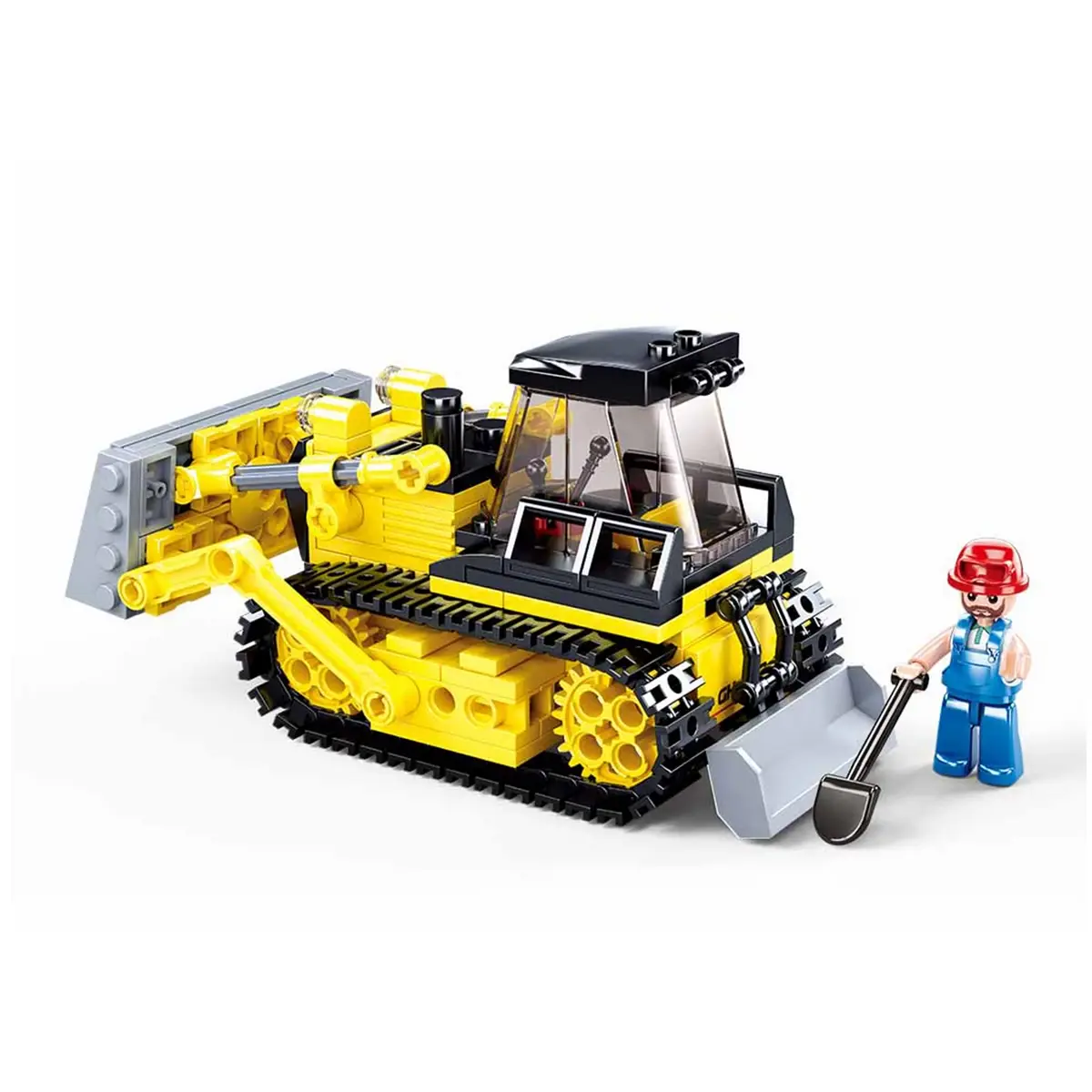 Playzu Building Block Toy Bulldozer Yellow & Black, 6Y+