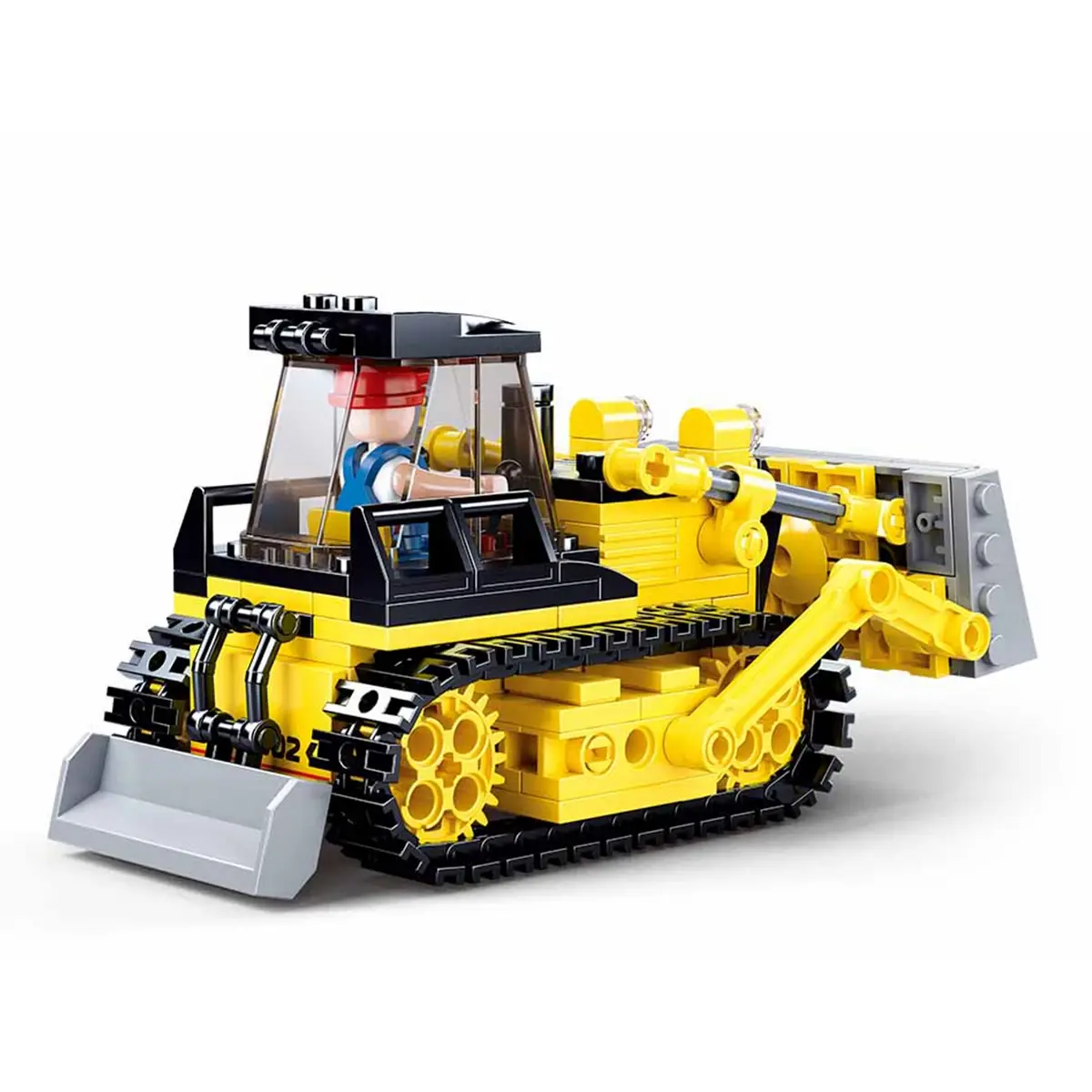 Playzu Building Block Toy Bulldozer Yellow & Black, 6Y+