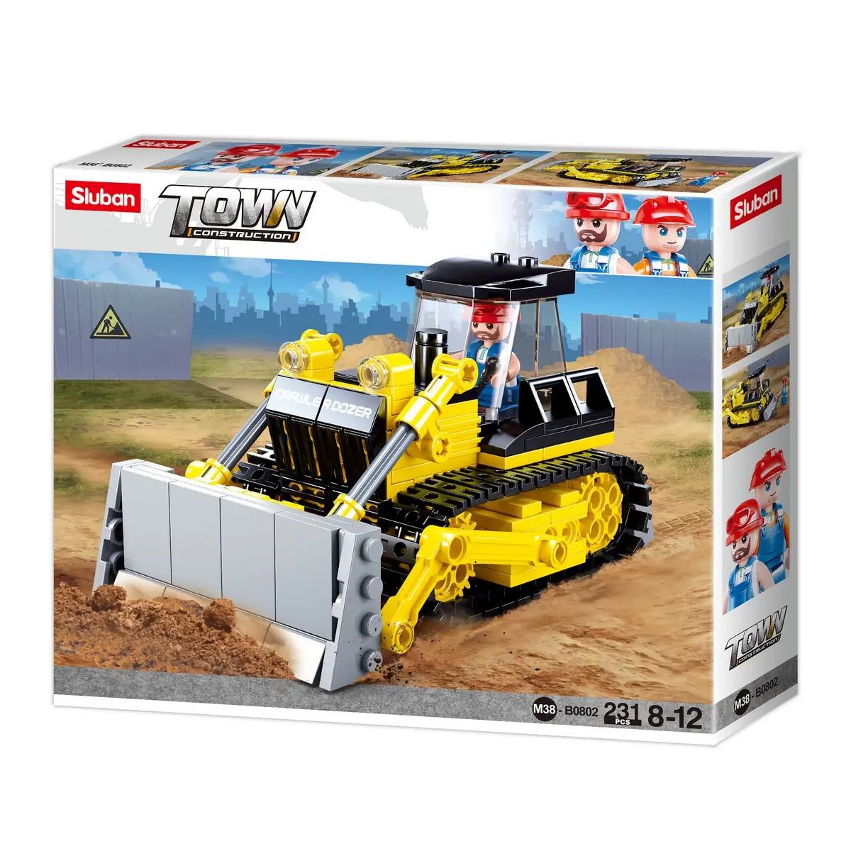 Playzu Building Block Toy Bulldozer Yellow & Black, 6Y+