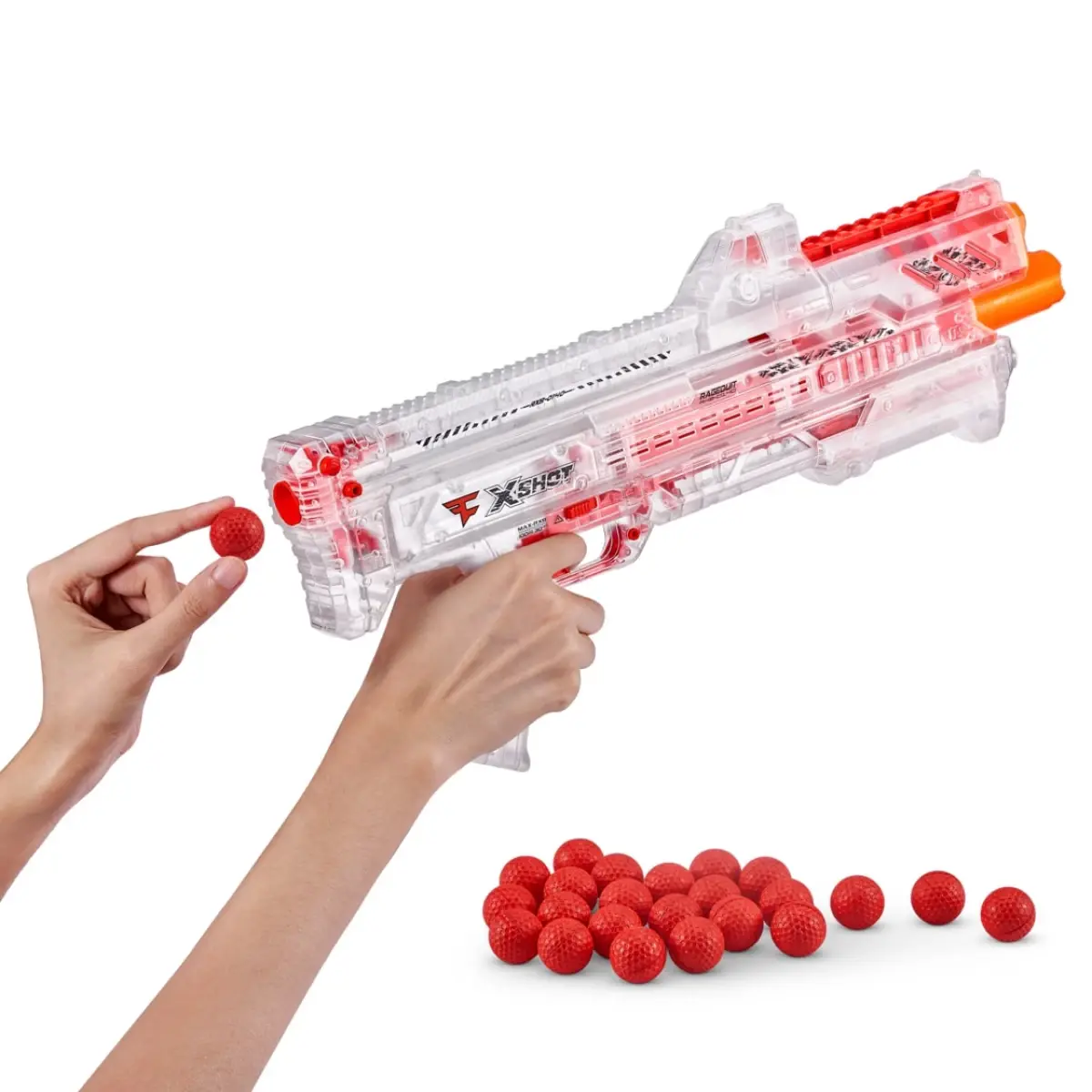 X-Shot Faze Ragequit Round Blaster (24 rounds), Red, 14Y+