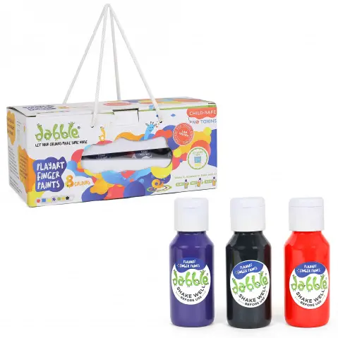 Dabble Playart Non Toxic Finger Paints, 8 Colours, 3Y+