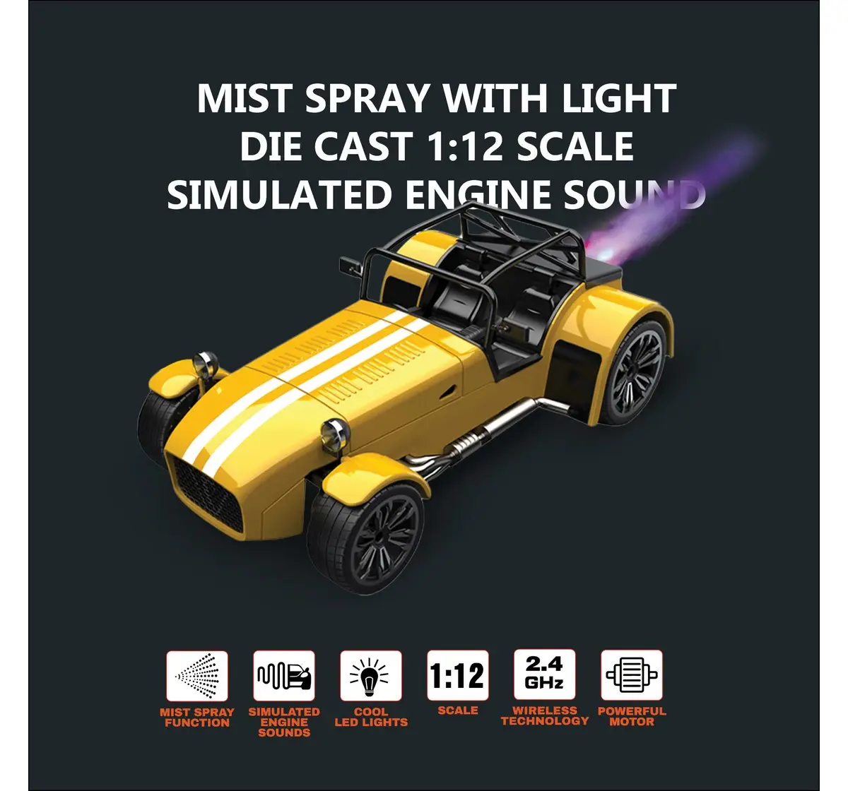 Playzu R/C Car Die-Cast Spray R/C Classic - Y Yellow 6 Years+