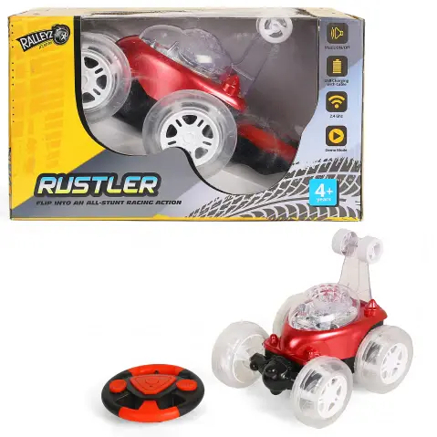 Ralleyz Rustler Flip Into All Stunt Racing Action, Remote Control Toys, 4Y+, Red