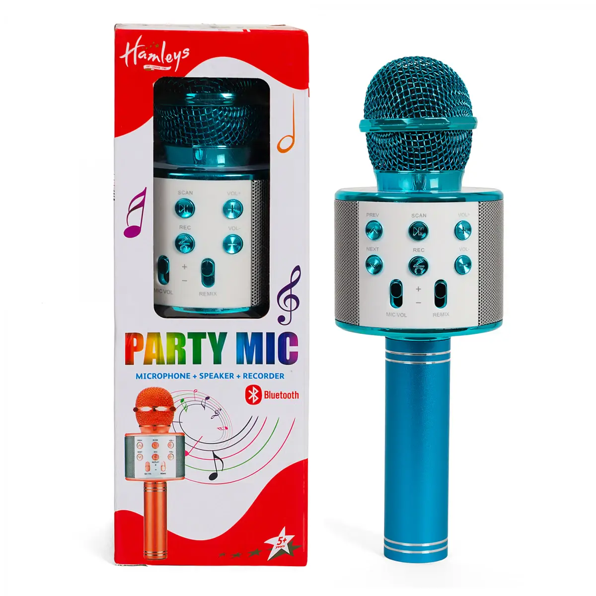 Hamleys Bluetooth Party Mic, Blue, 5Y+