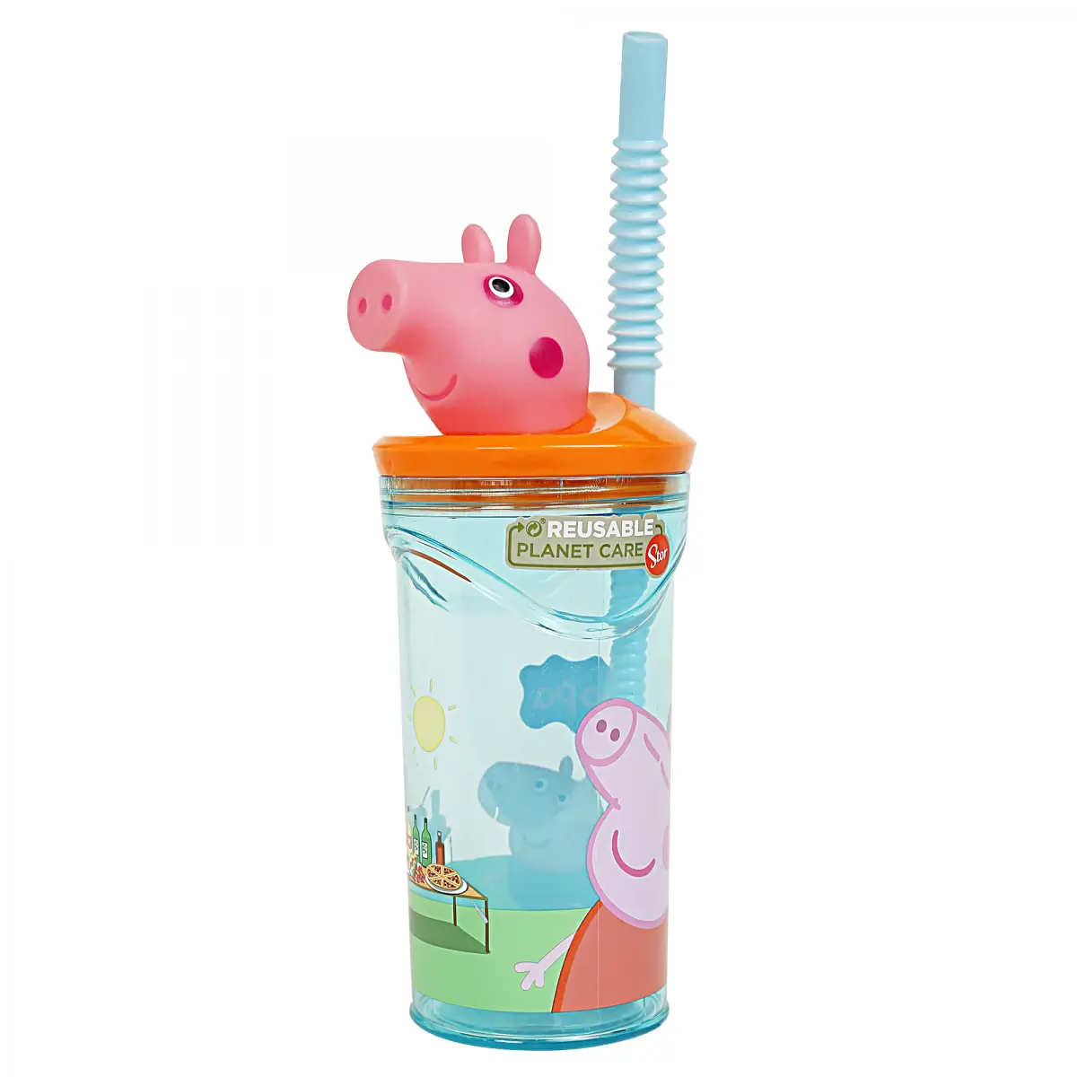 Peppa Pig Stor Figurine Tumbler, 360ml, Muticolour