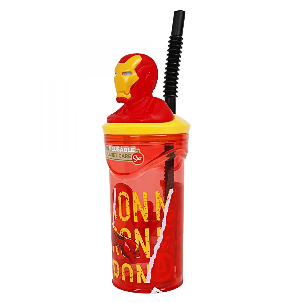 Disney Avenger Iron Man 3D Stor Figurine Water Bottle, 360ml, Red