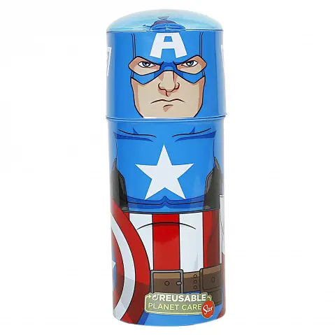 Avengers Captain America Water Bottle for Kids, Multicolour, 350ml