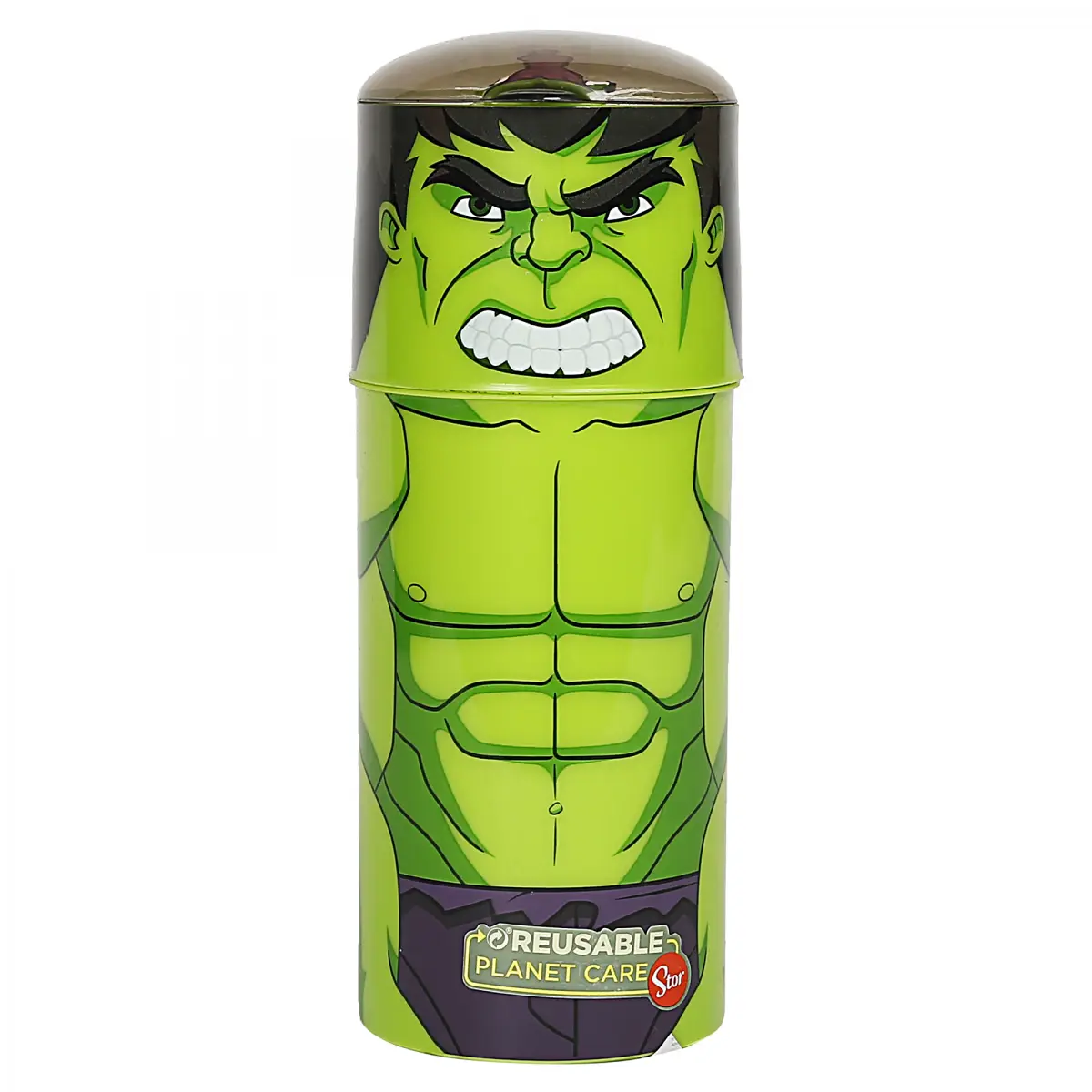 Avengers Hulk Sipper Water Bottle for Kids, Green, 350ml