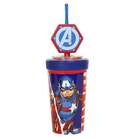 Avengers Gear Sipper Water Bottle for Kids, 390ml, Red