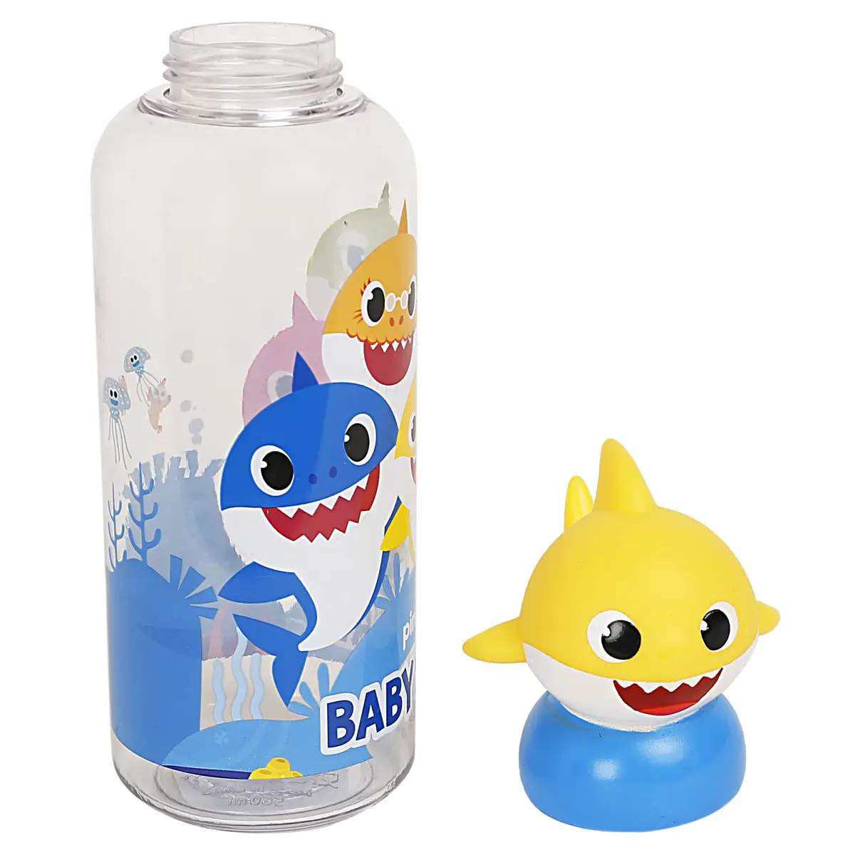 Baby Shark 3D Figurine Water Bottle, 560ml, Multicolour