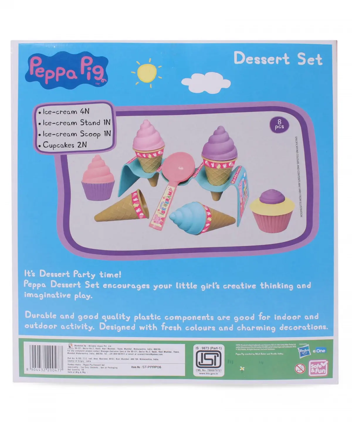 Peppa Pig Role Play Dessert Set, 8PCs, Multicolour, 3Y+