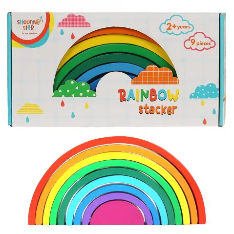 Shooting Star Ranbow Stacker, 9PCs, 2Y+, Multicolour