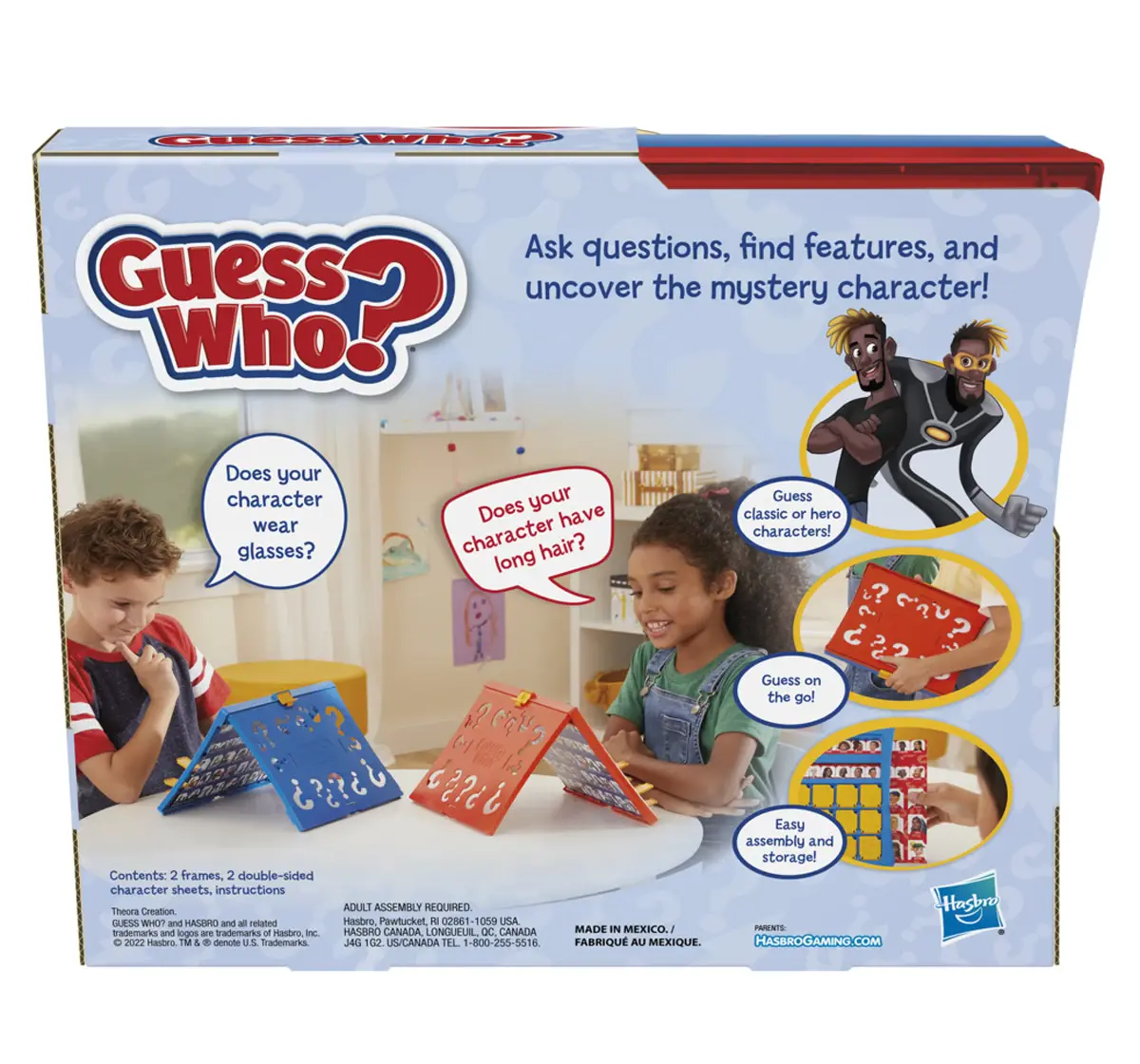 Hasbro Gaming Guess Who Original Guessing Board Game For 2 Players With Double-Sided Character Sheet Multicolour, 6Y+