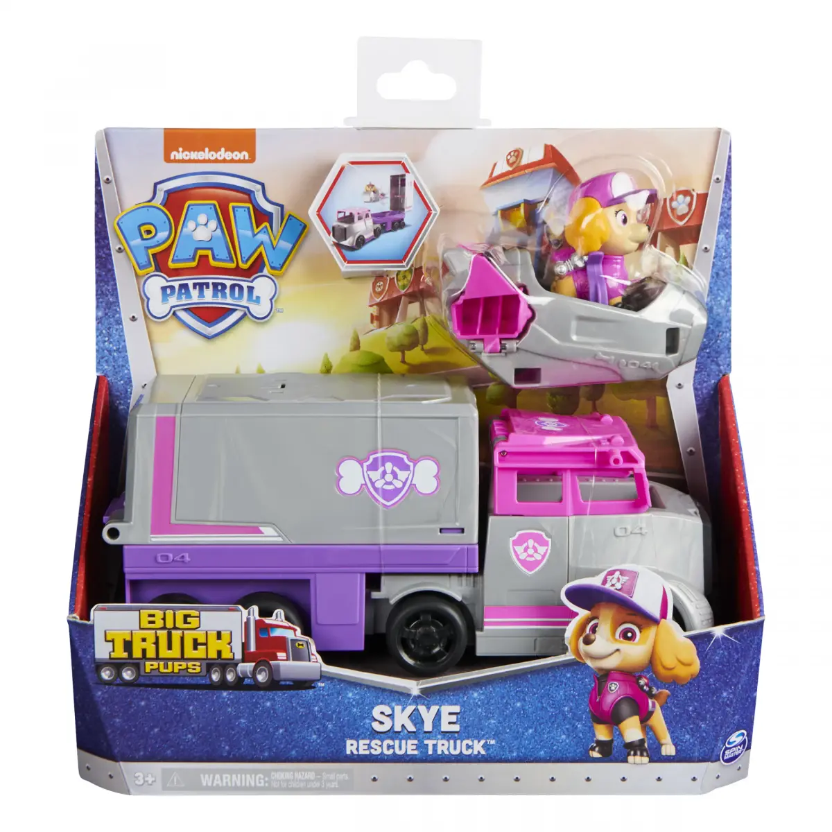 Paw Patrol, Big Truck Pup’S Skye Transforming Toy Trucks With Collectible Action Figure, Kids Toys For Ages 3 And Up