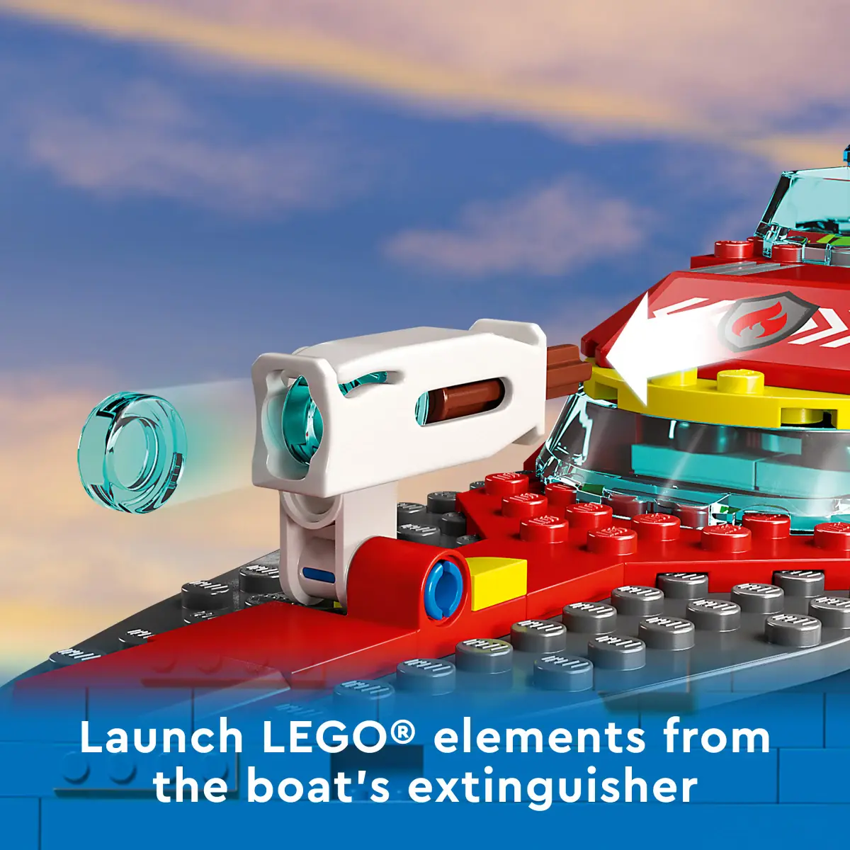 LEGO City Fire Rescue Boat Building Toy Set, 144 Pieces, Multicolour, 5Y+