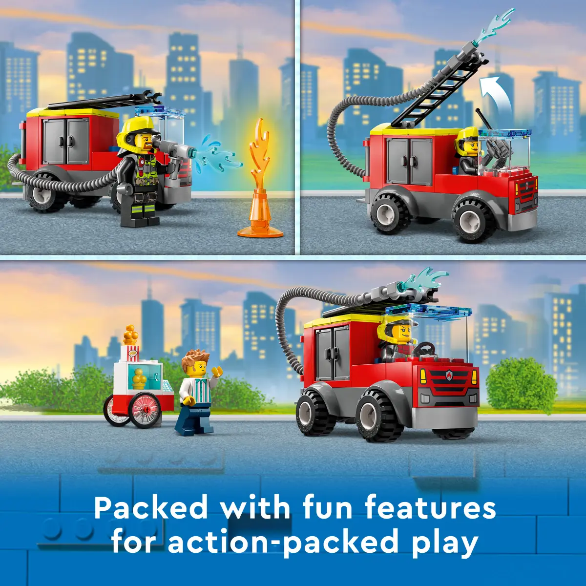 LEGO City Fire Station and Fire Engine Building Toy Set, 153 Pieces, Multicolour, 4Y+