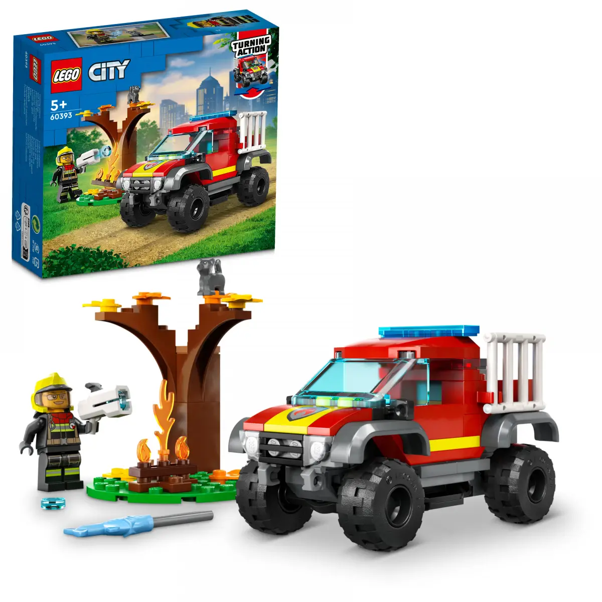 LEGO City 4x4 Fire Engine Rescue Building Toy Set, 97 Pieces, Multicolour, 5Y+