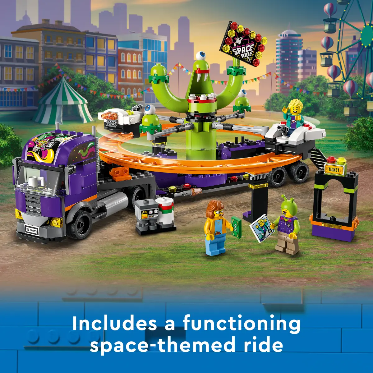 LEGO City Space Ride Amusement Truck 60313 Building Kit (433 Pieces)