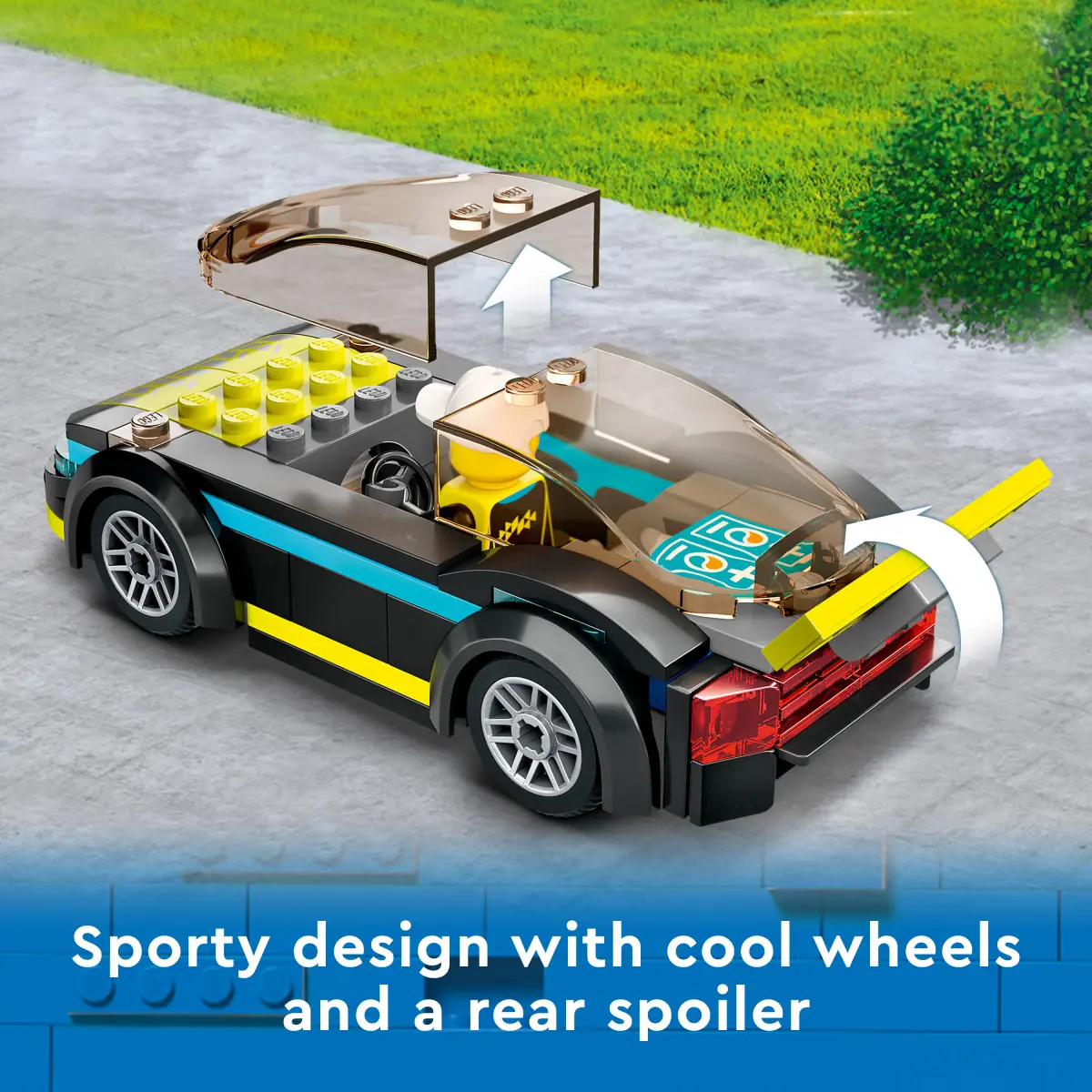 LEGO City Electric Sports Car Building Toy Set, 95 Pieces, Multicolour, 5Y+