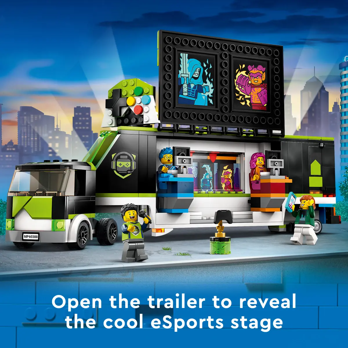 LEGO City Gaming Tournament Truck Building Toy Set, 344 Pieces, Multicolour, 7Y+