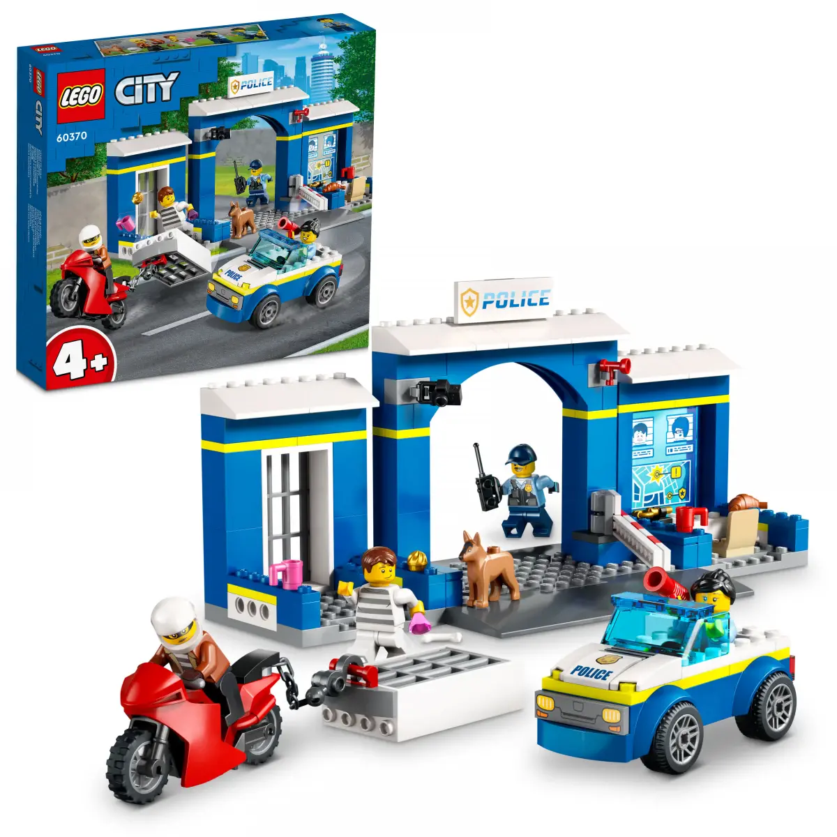 LEGO City Police Station Chase Building Toy Set, 172 Pieces, Multicolour, 4Y+