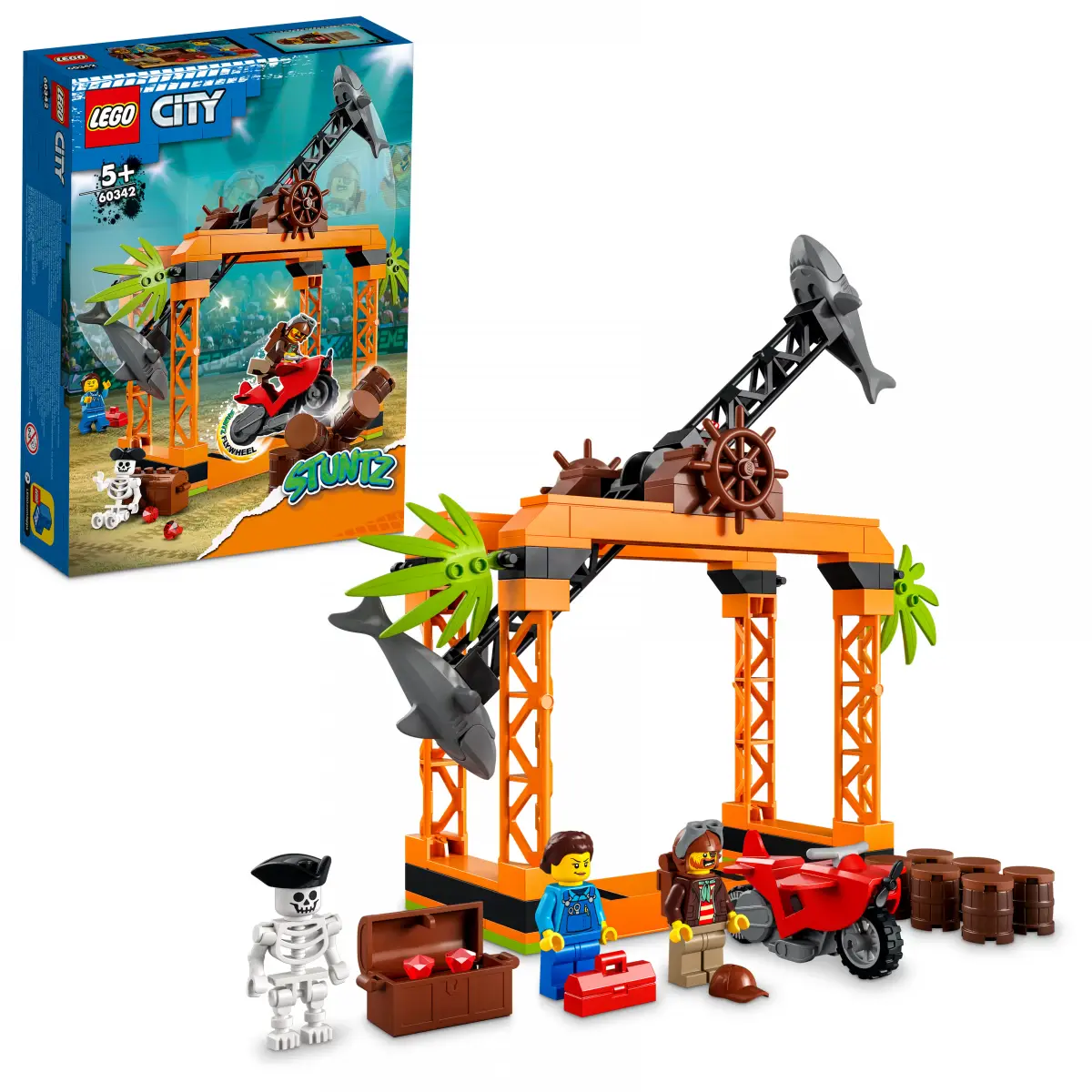 Lego City The Shark Attack Stunt Challenge 60342 Building Kit (122 Pieces)