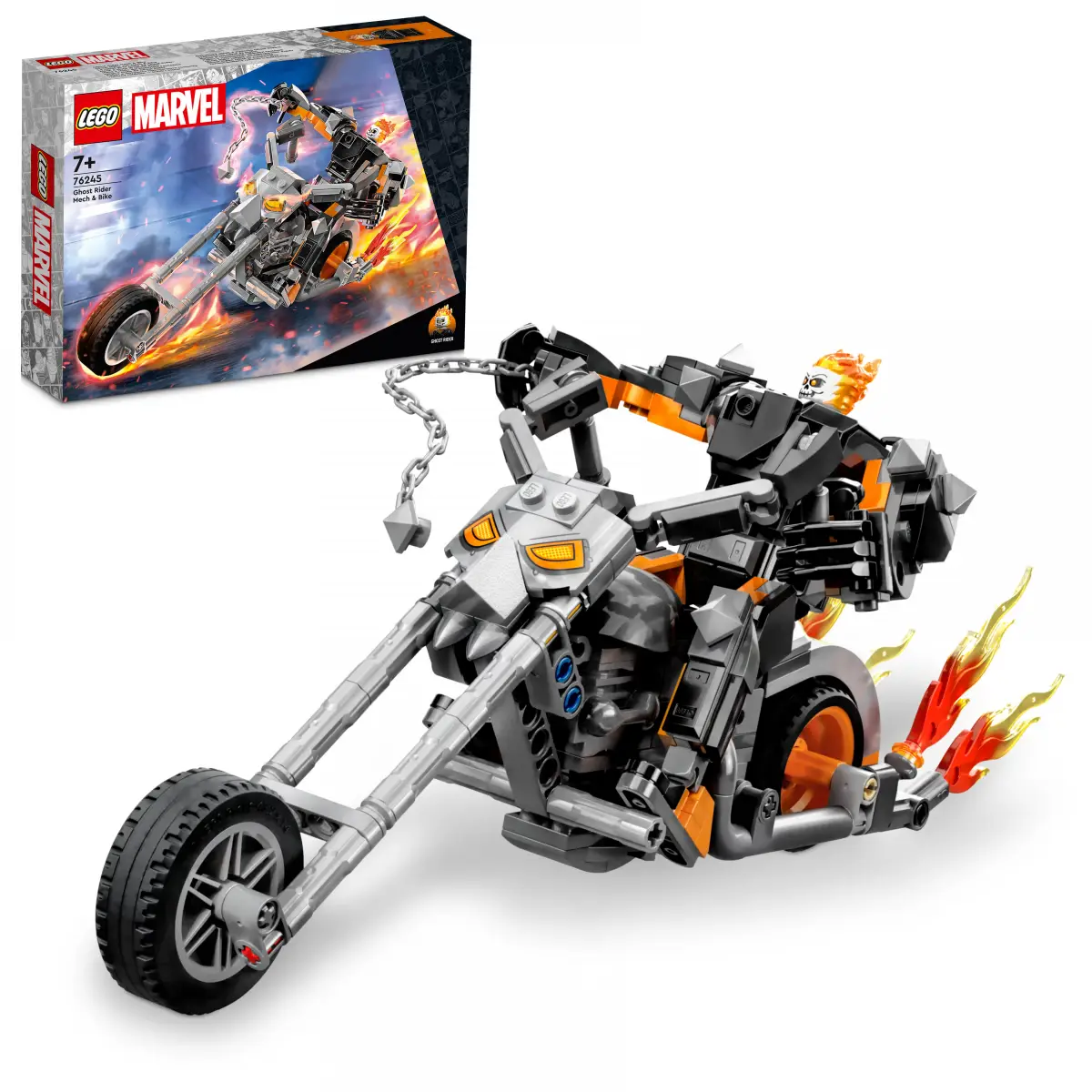 LEGO Ghost Rider Mech & Bike Building Block Kit, Multicolour, 7Y+
