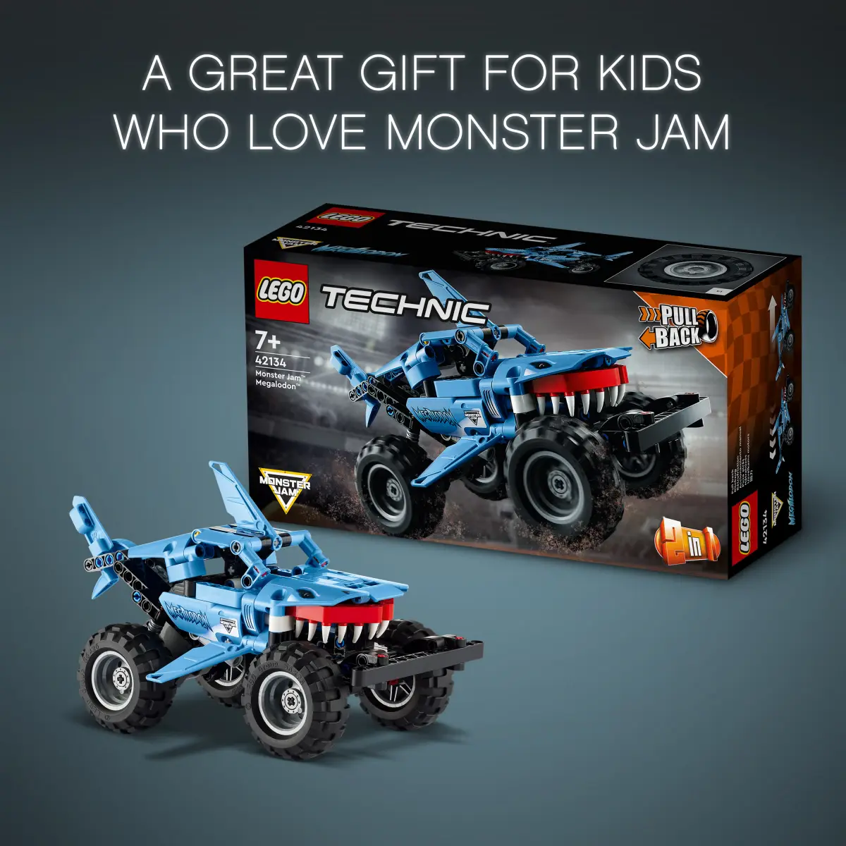 LEGO Technic Monster Jam Megalodon Model Building Kit, 260 Pieces, Multicolour, 7Y+