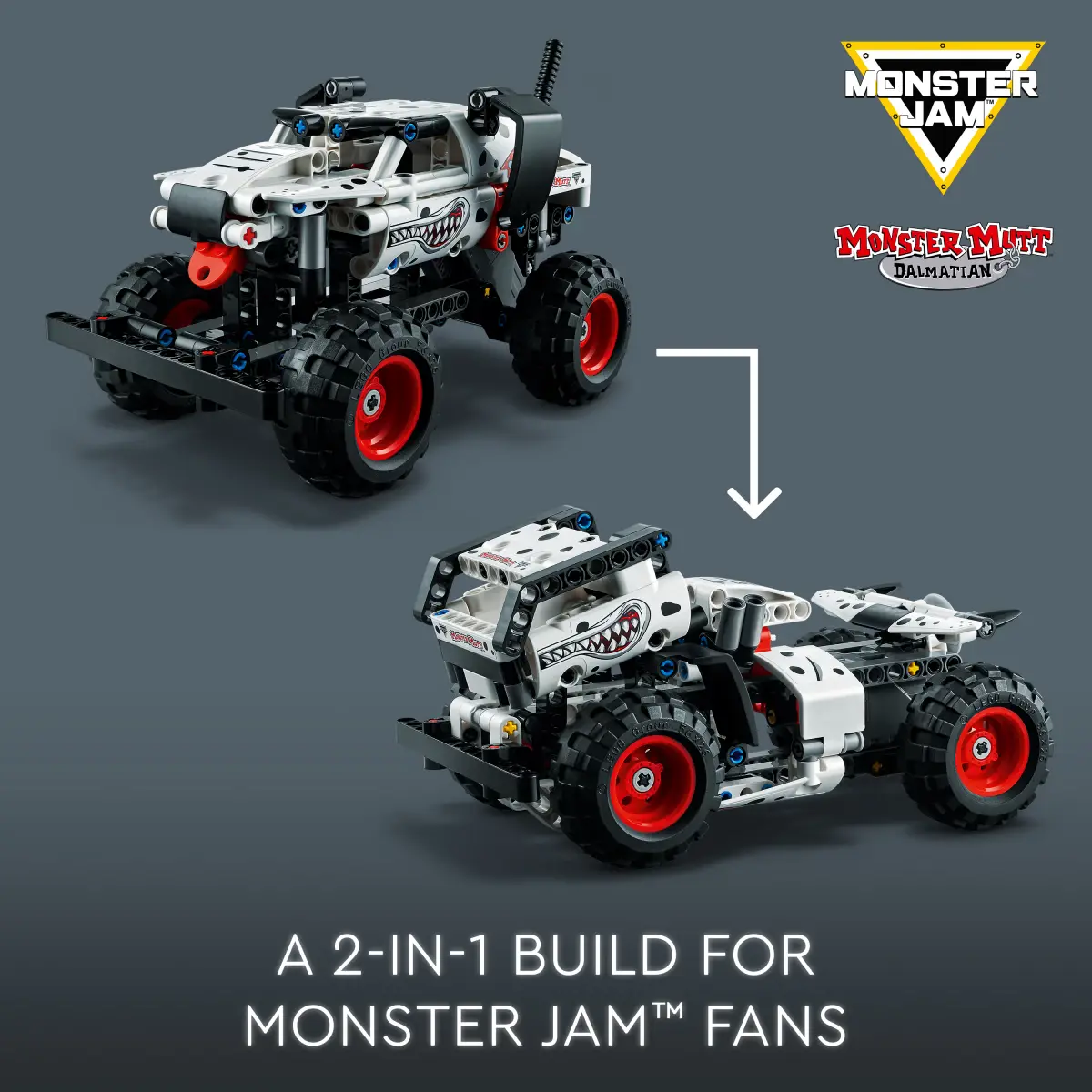 LEGO Technic Monster Jam Monster Mutt Dalmatian Building Toy Set, 244 Pcs, Multicolour, 7Y+