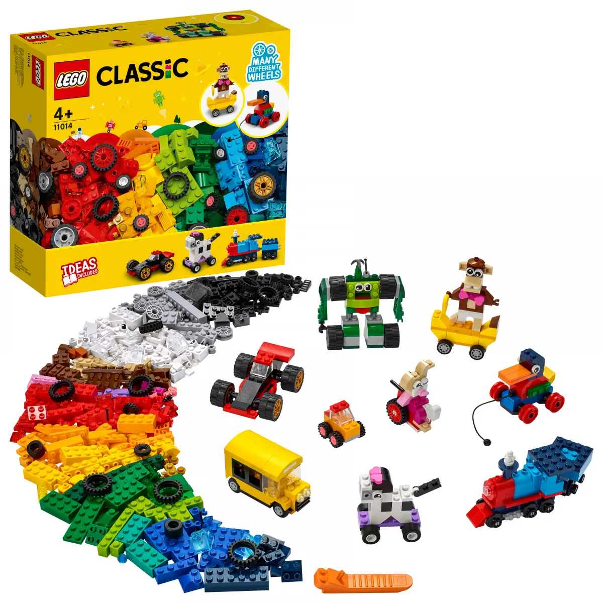 Lego Classic Bricks And Wheels 11014 Kids Building Kit (653 Pieces)